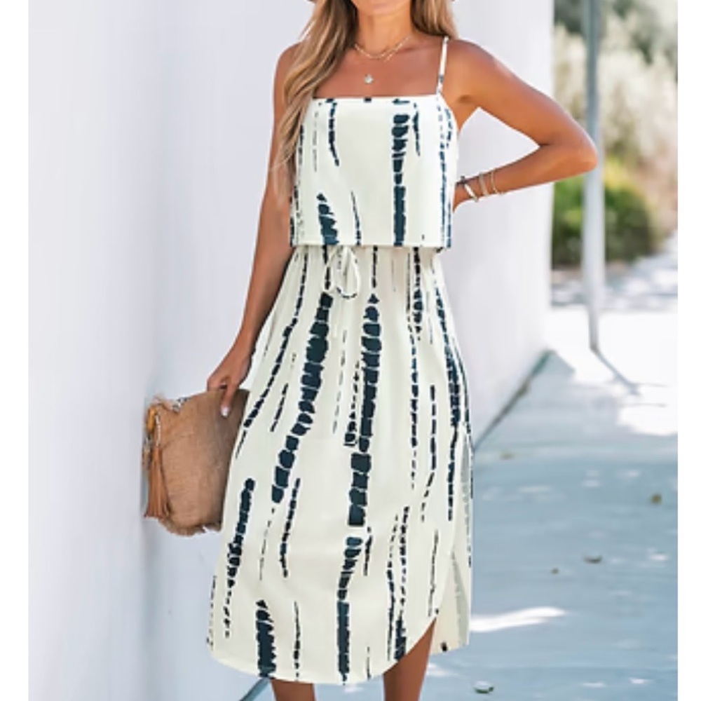 Cupshe Slow Down Tie Dye MIDI Dress, M